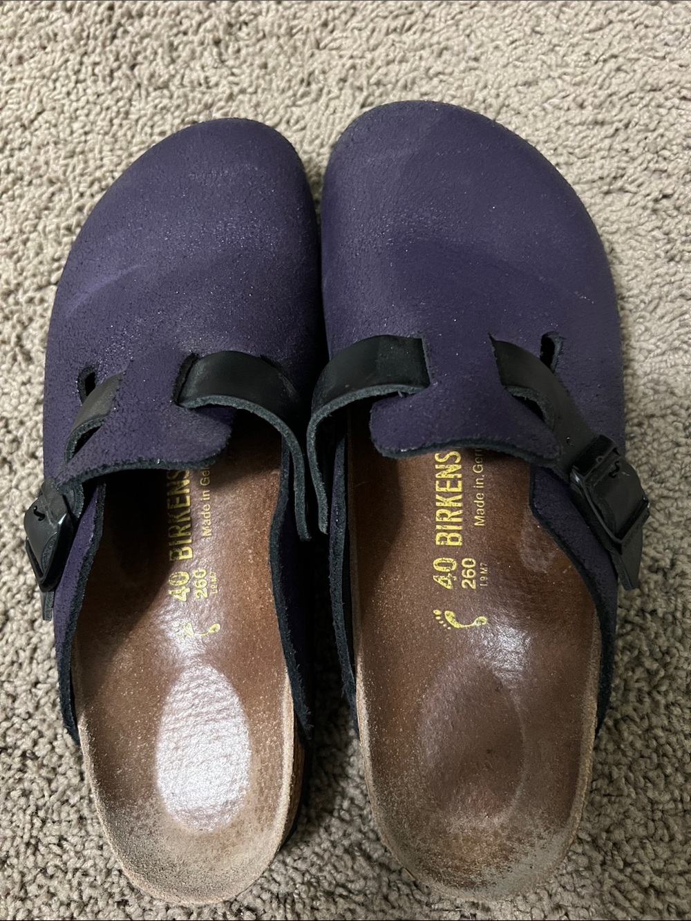 Birkenstock purple/black clogs size 40